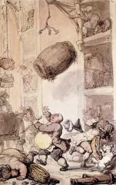 Une chute en bière caricature Thomas Rowlandson Peinture à l'huile